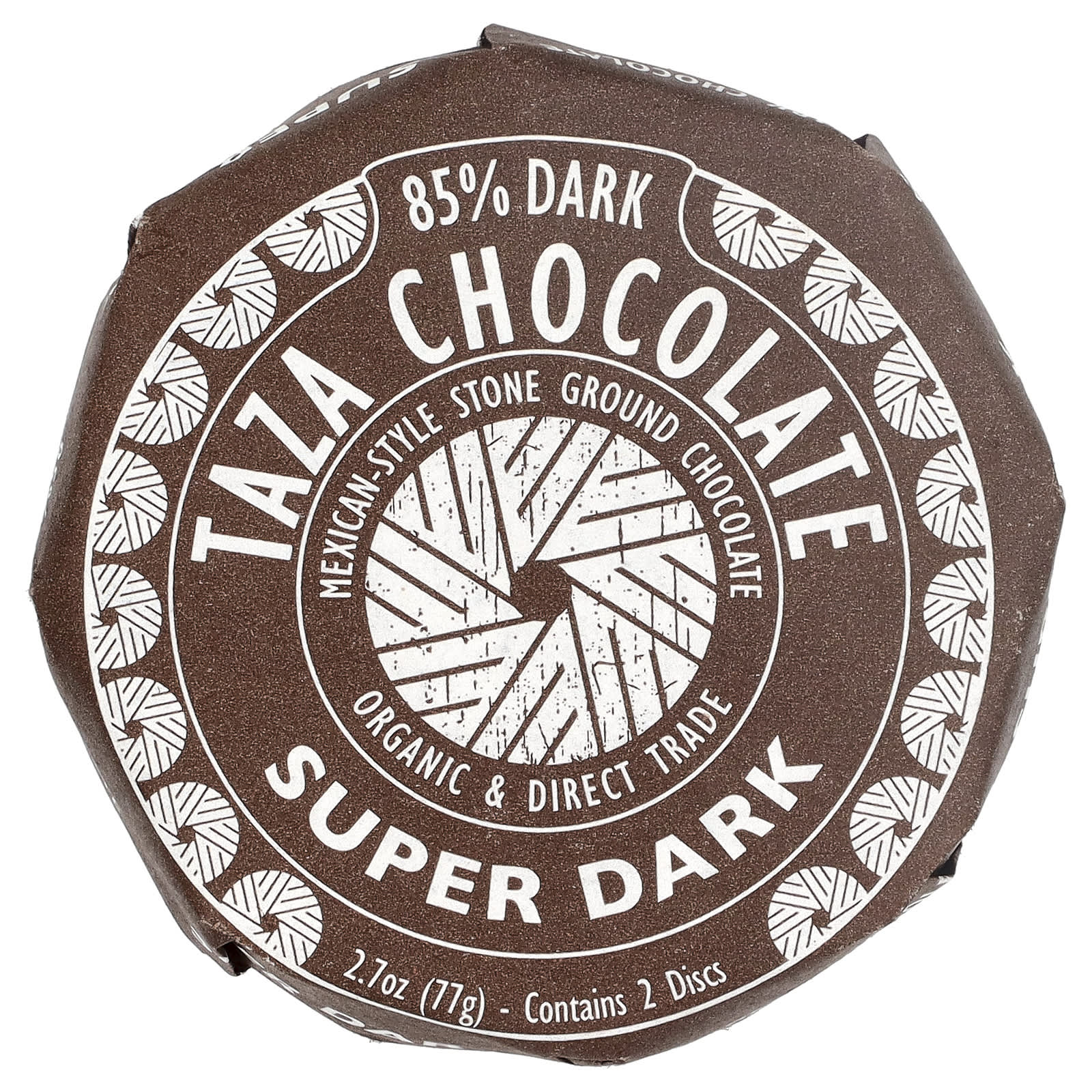 Темный шоколад Taza Chocolate Super Dark 2 Discs, вкус Dark Chocolate Disc, 77 г