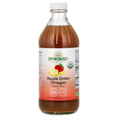 Яблочный уксус Dynamic Health, вкус Apple Cider Vinegar Detox Tonic, 473 мл
