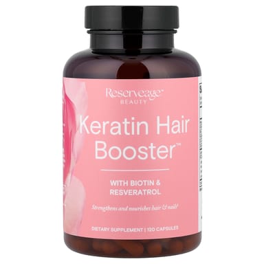 Ресвератрол Reserveage Beauty Keratin Hair Booster with Biotin &, 120 капсул
