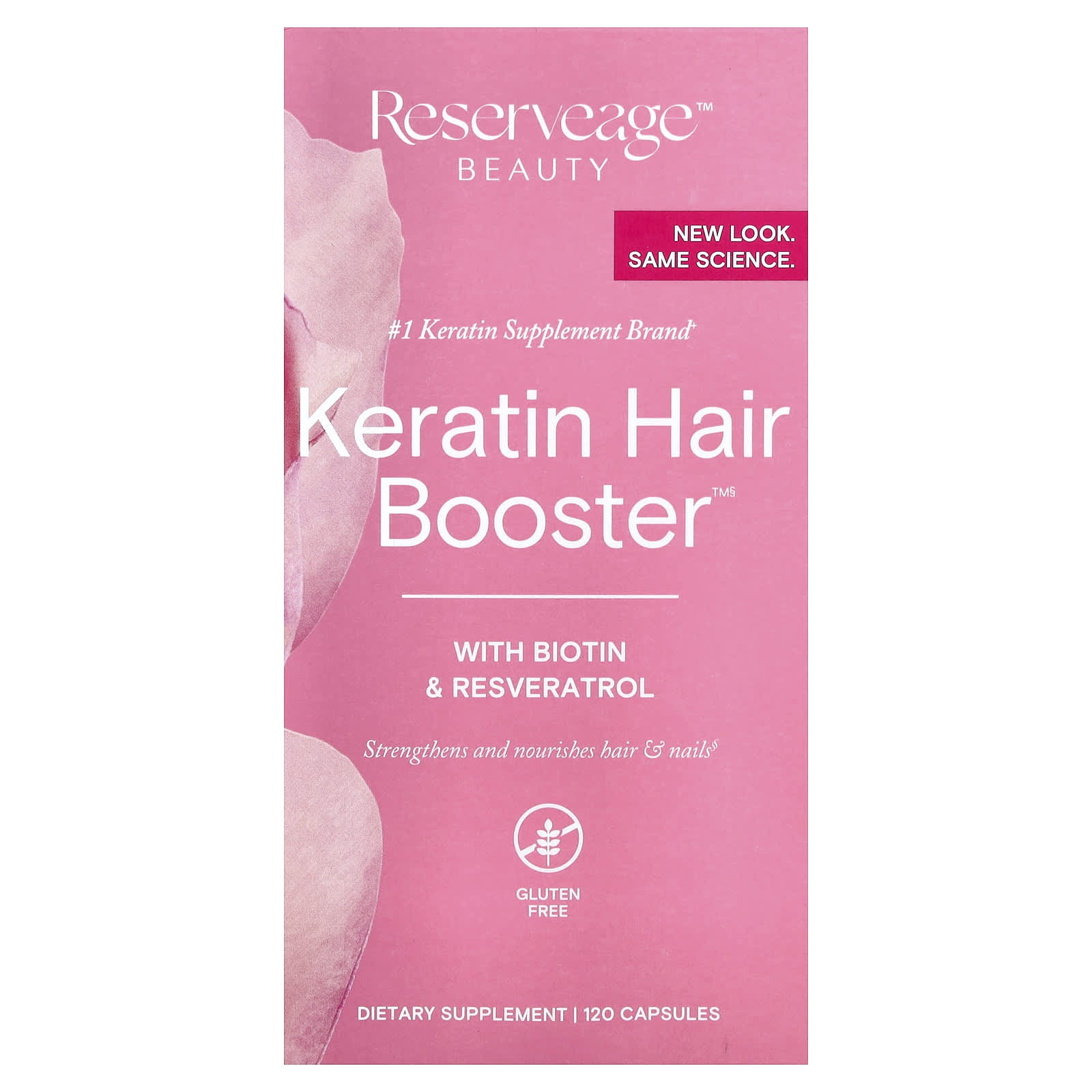 Ресвератрол Reserveage Beauty Keratin Hair Booster with Biotin &, 120 капсул — фото 2