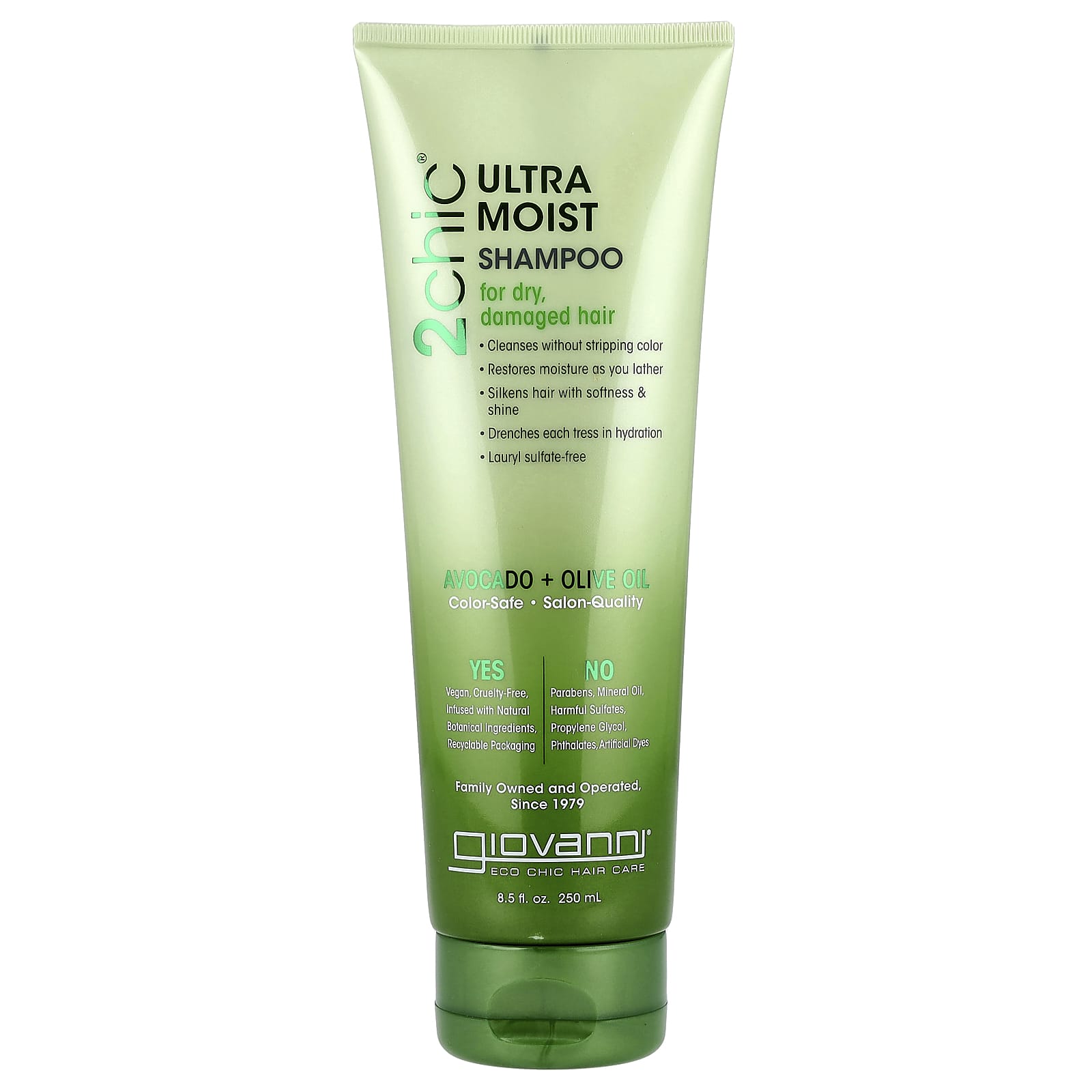 Оливковое масло Giovanni 2chic® Ultra Moist Shampoo For Dry Damaged Hair Avocado, 250 мл