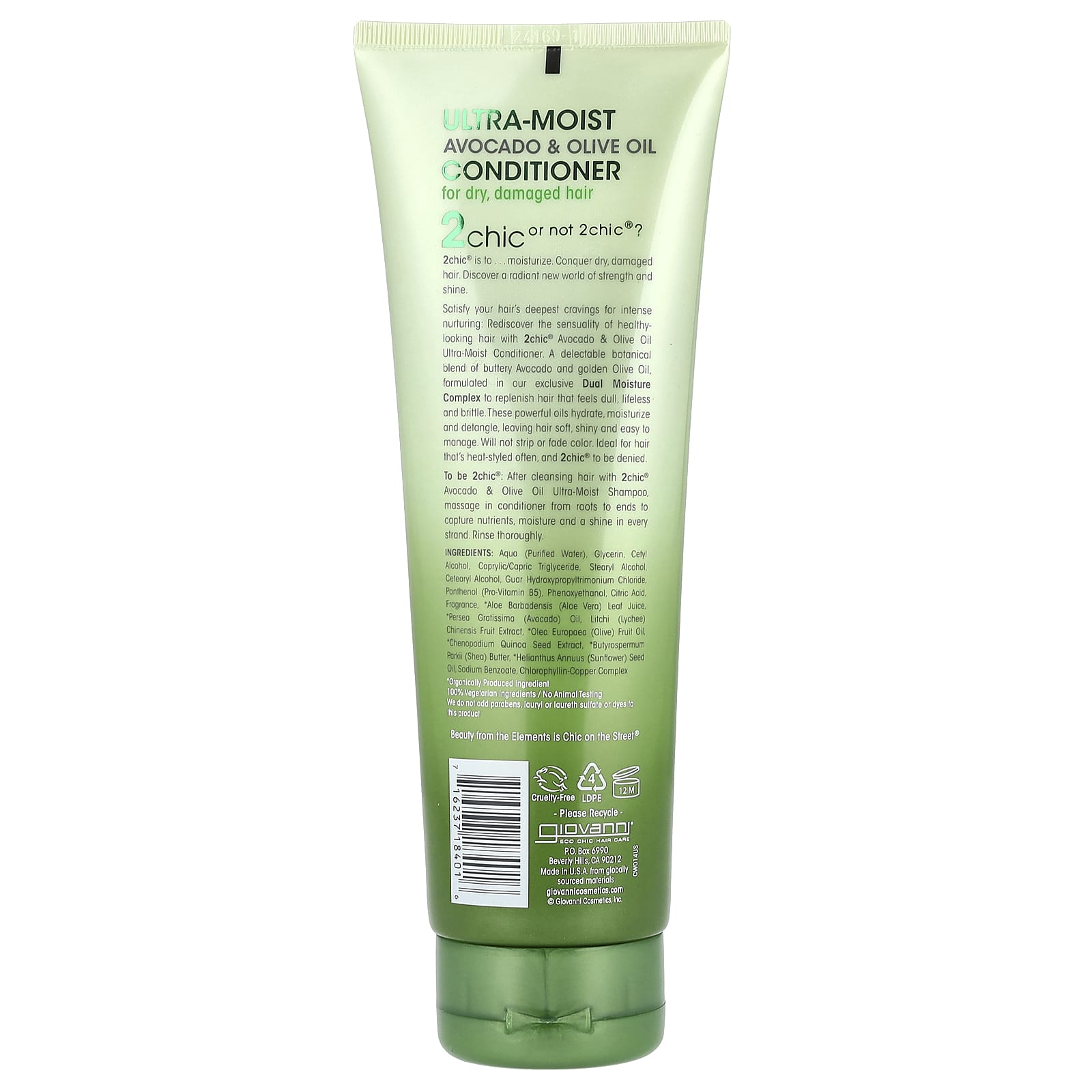 Кондиционер Giovanni 2chic® Ultra Moist For Dry Damaged Hair Avocado Olive Oil, 250 мл, масло — фото 2