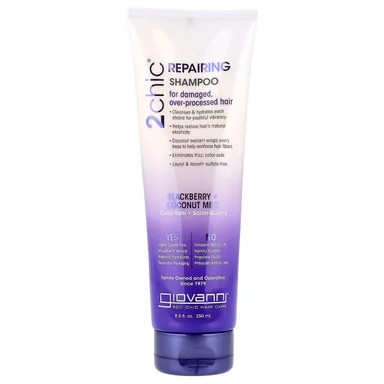 Фото товара: Шампунь Giovanni 2chic® Repairing For Damaged Over-Processed Hair, аромат «Blackberry Coconut Milk», 250 мл