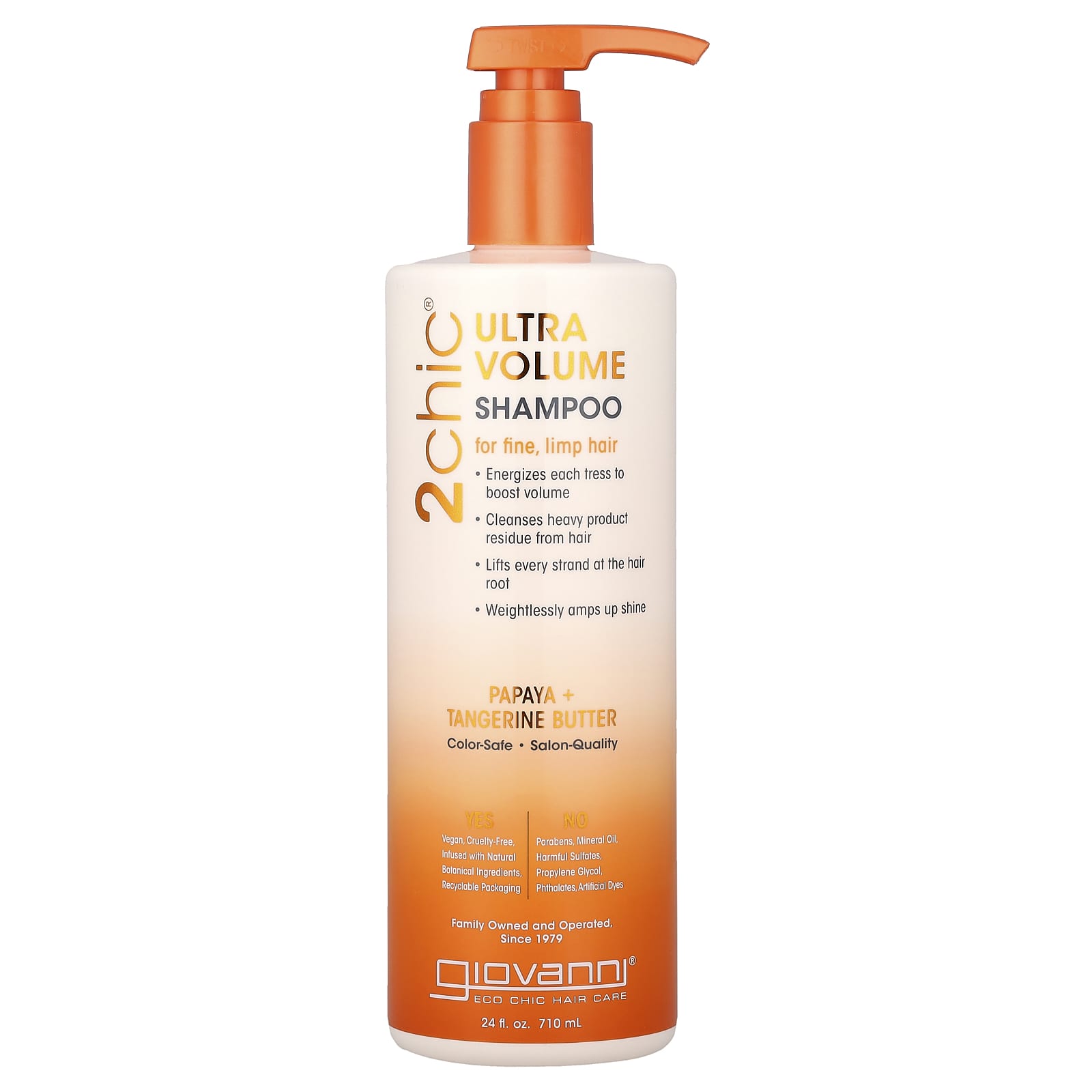 Шампунь Giovanni 2chic® Ultra-Volume For Fine Limp Hair, вкус Papaya Tangerine Butter, 710 мл