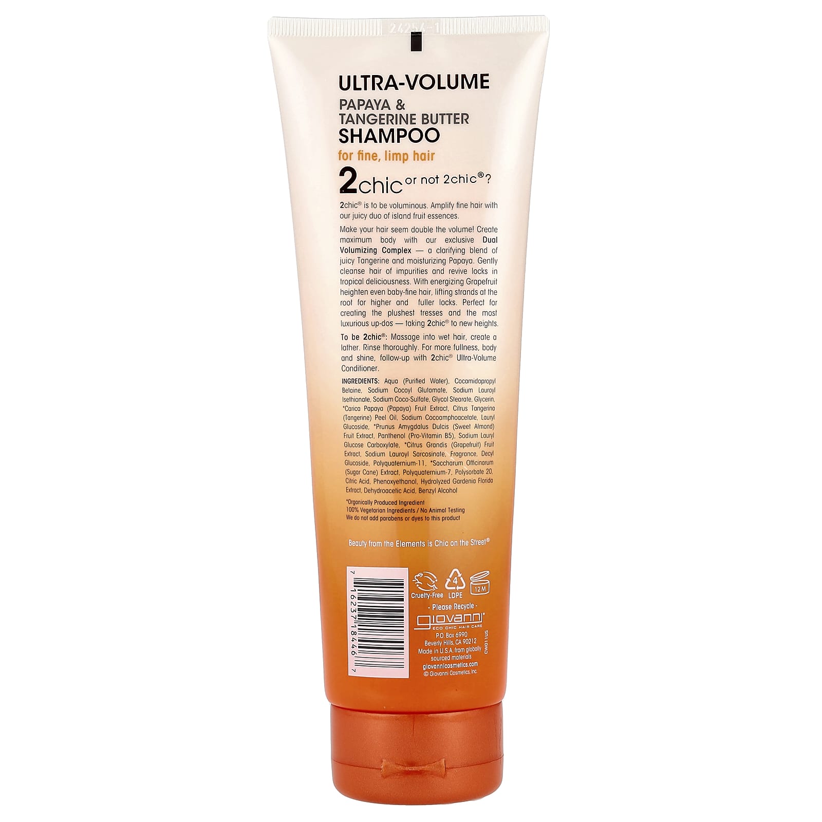Шампунь Giovanni 2chic® Ultra Volume For Fine Limp Hair, вкус Papaya Tangerine Butter, 250 мл — фото 2