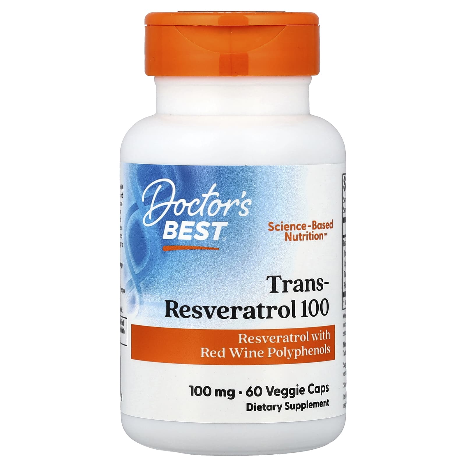 Ресвератрол Doctor's Best Trans- 100, 60 растительных капсул