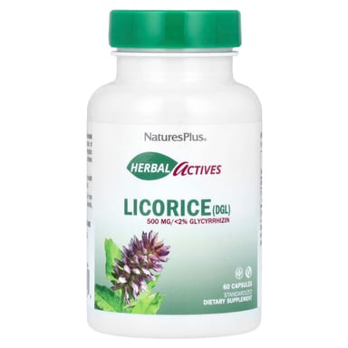 DGL NaturesPlus Herbal Actives Licorice ( ), 500 мг, 60 капсул