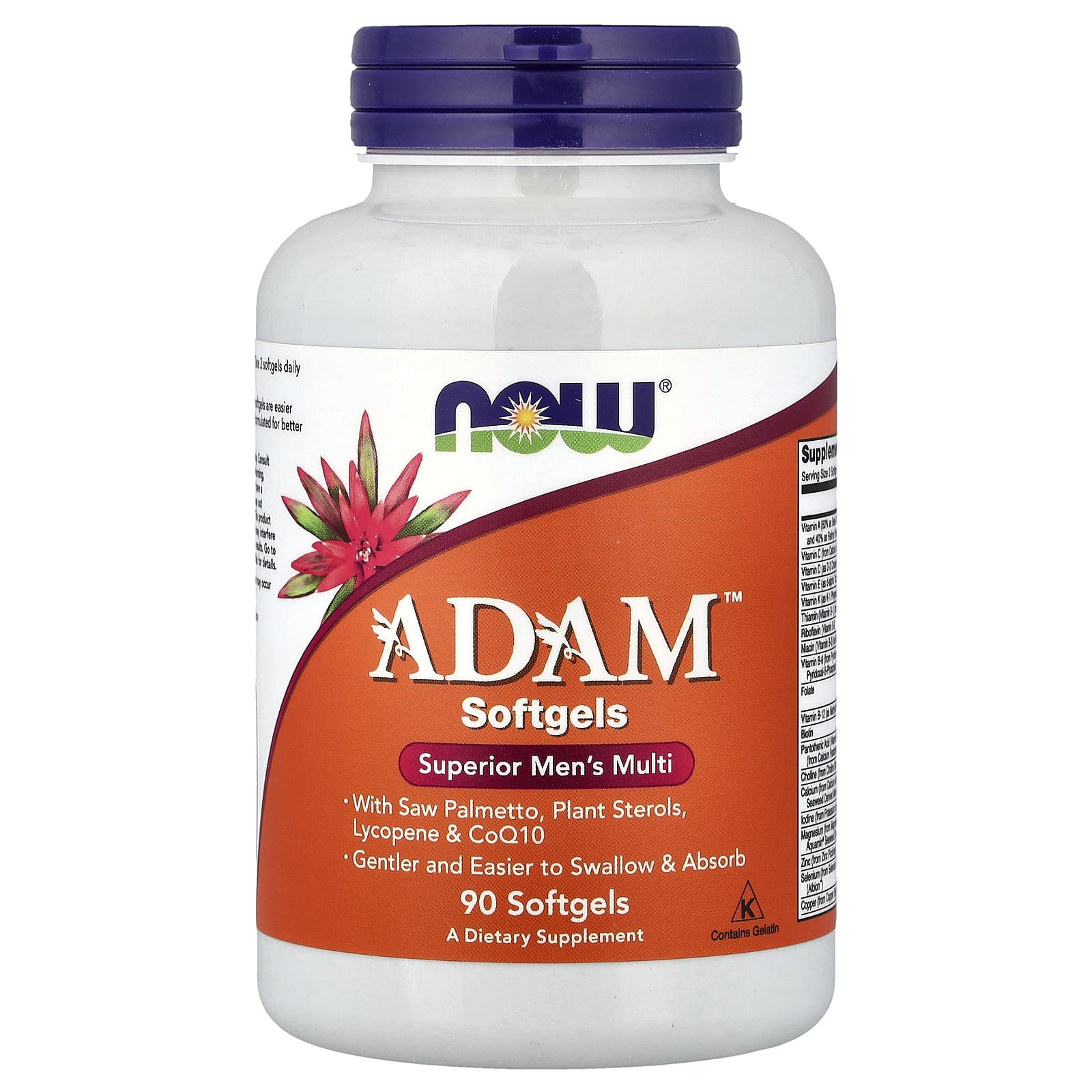 Мужские мультивитамины NOW Foods ADAM™, 90 мягких капсул