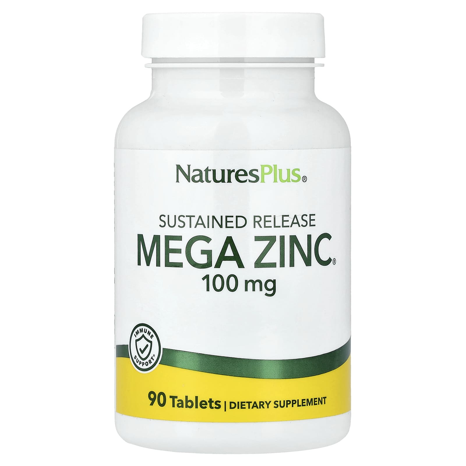 Цинк NaturesPlus Mega®, пролонгированное высвобождение, 100 мг, 90 таблеток