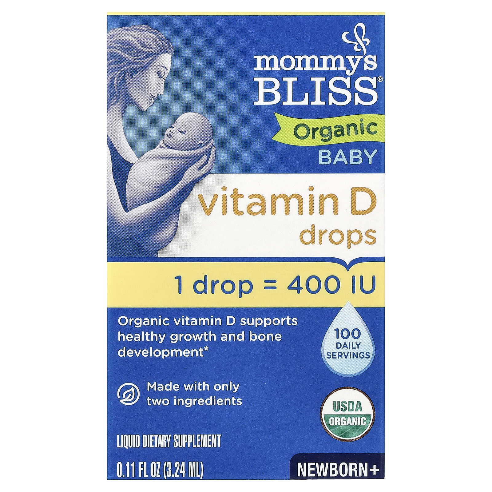 Витамин D Mommy's Bliss Organic Baby Drops Newborn, 3.24 мл, капли — фото 2