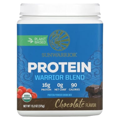 Шоколад Sunwarrior Warrior Blend Protein, вкус Chocolate, 375 г