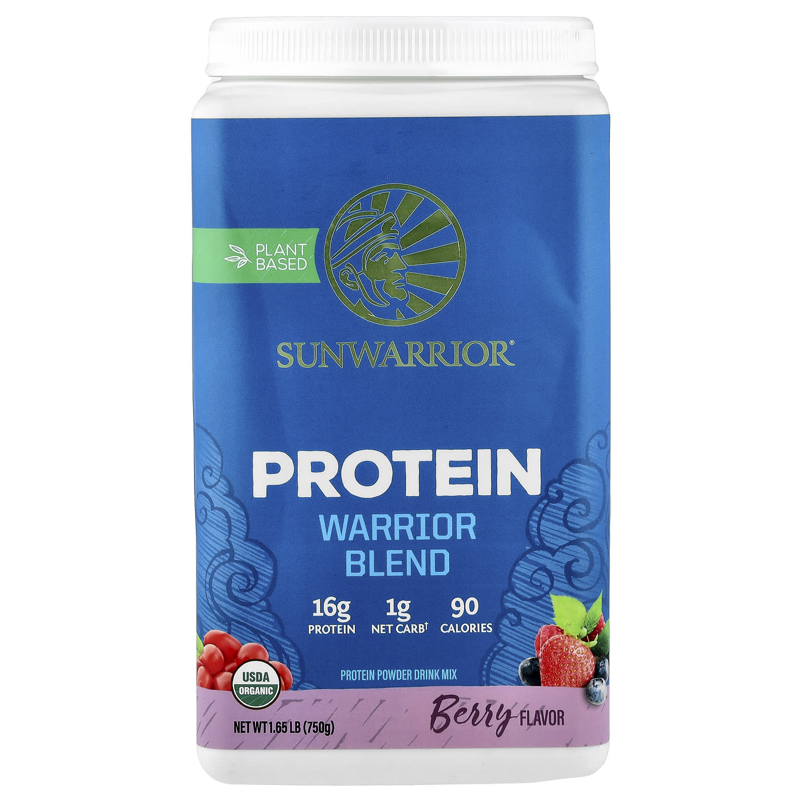Протеин Sunwarrior Warrior Blend, вкус Berry, 750 г, 1.