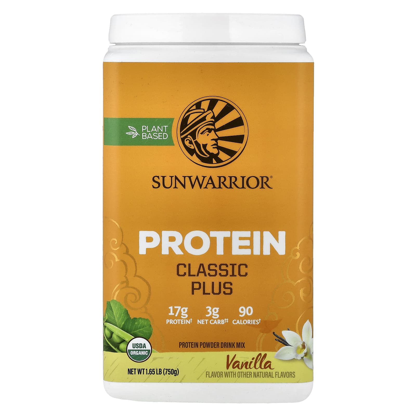 Протеин Sunwarrior Classic Plus, вкус Vanilla, 750 г, 1.