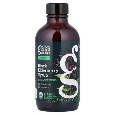 Бузина Gaia Herbs, вкус Black Elderberry Syrup, 89 мл
