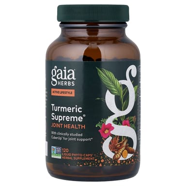 Куркума Gaia Herbs Supreme® Joint Health, оттенок 120 Liquid Phyto-Caps®, жидкая форма