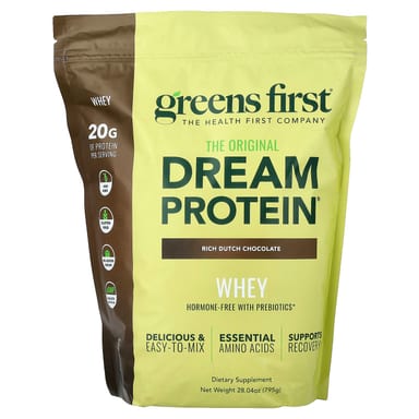 Шоколад Greens First Dream Protein™ Whey, вкус Rich Dutch Chocolate, 795 г