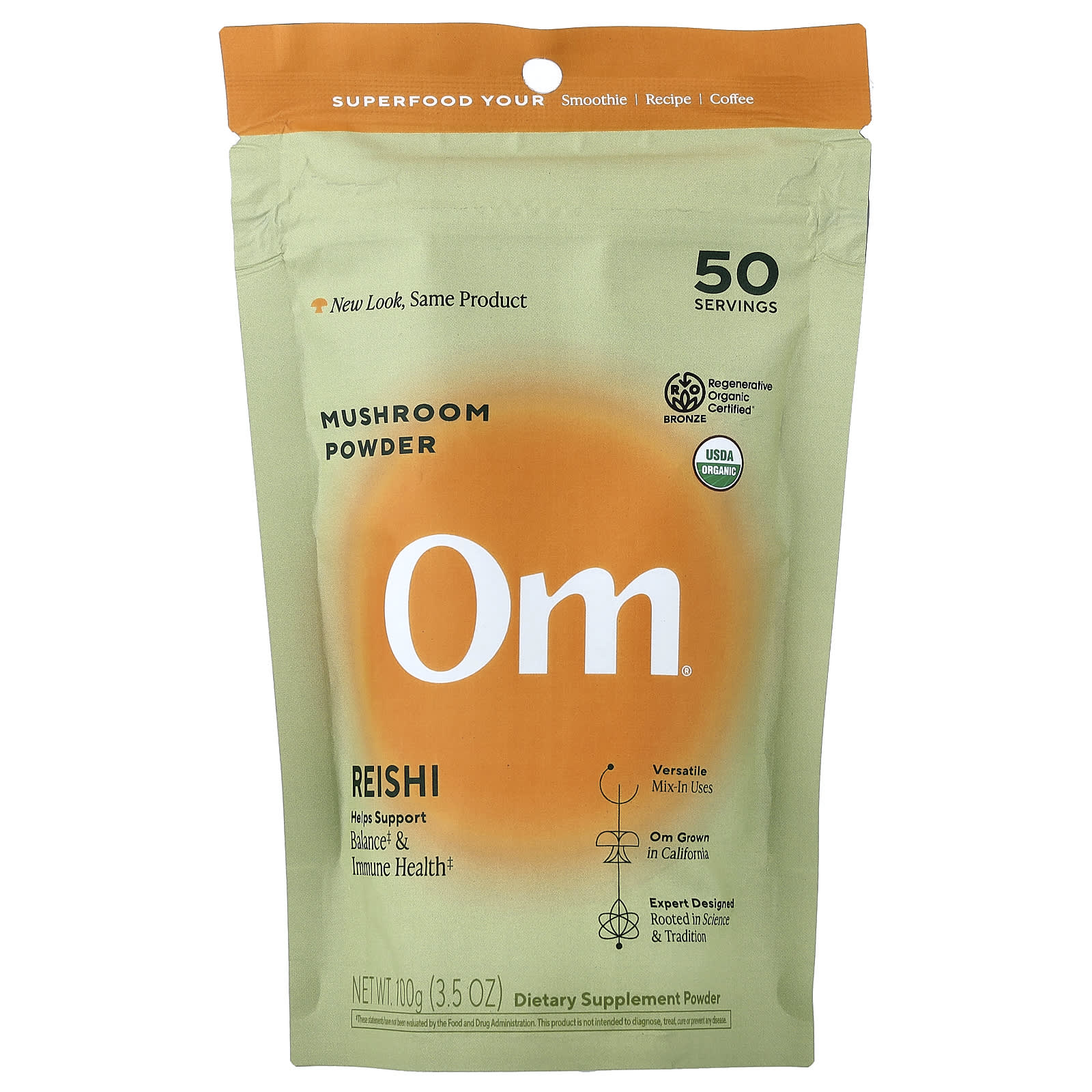 Рейши Om Mushrooms Mushroom Powder, 100 г, порошок