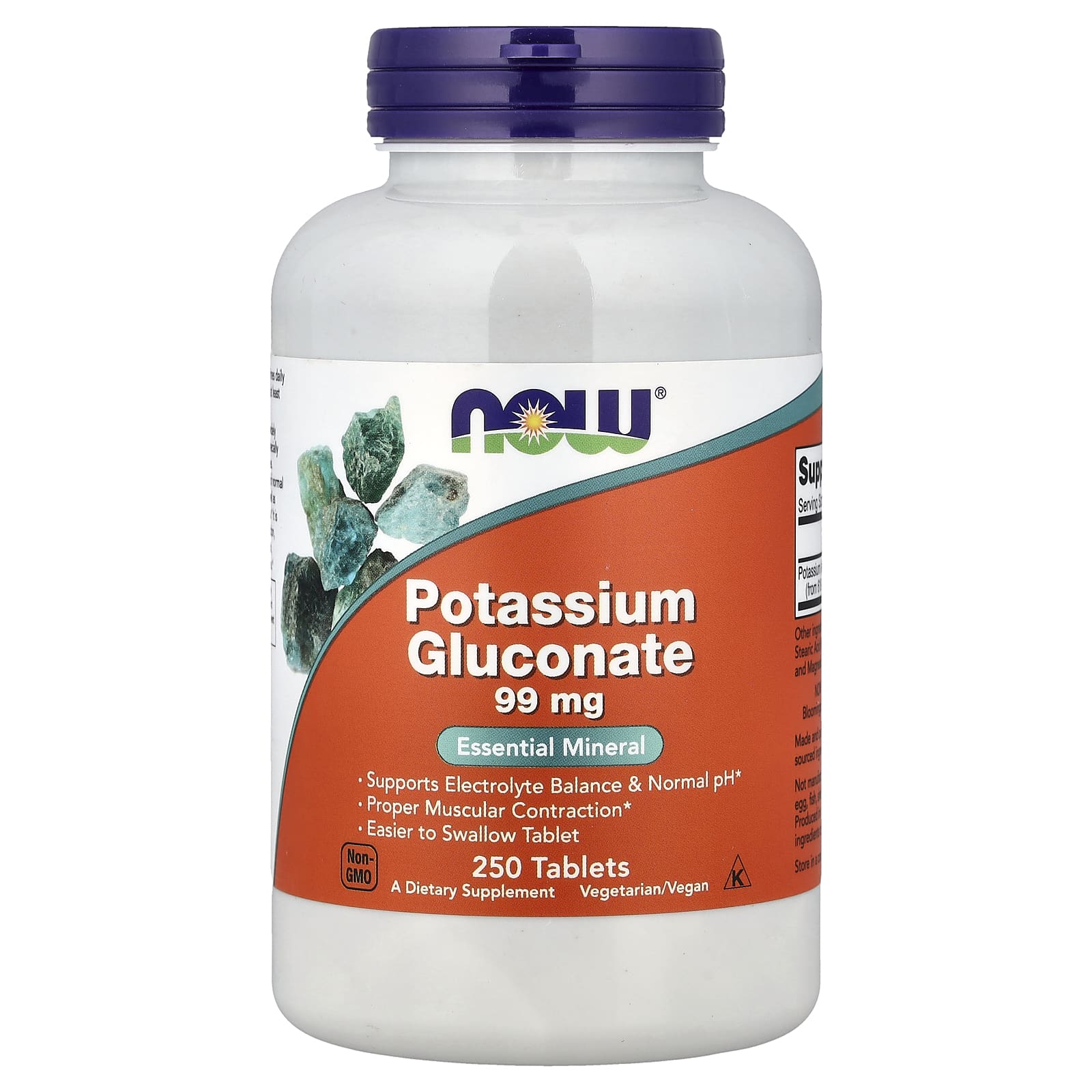 Калий NOW Foods Gluconate, 99 мг, 250 таблеток
