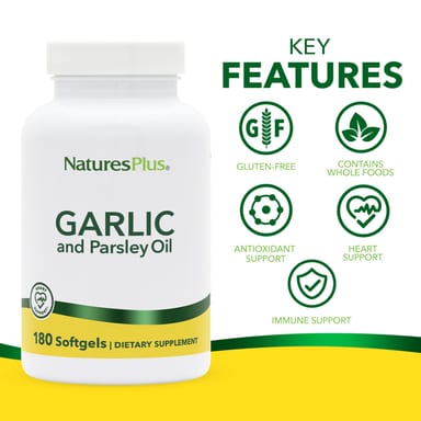 Масло NaturesPlus Garlic and Parsley, 180 мягких капсул