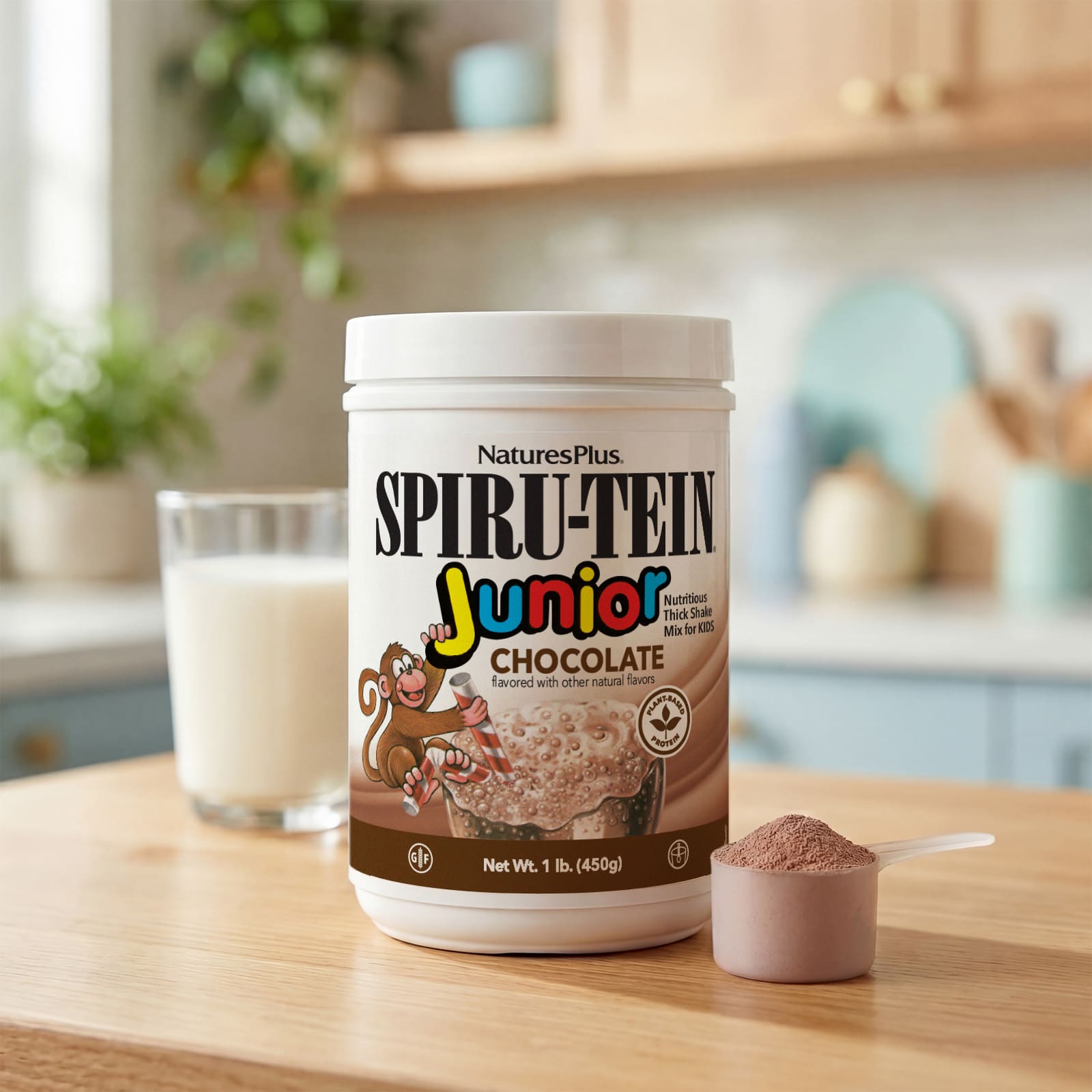Шоколад NaturesPlus Spiru-Tein® Junior Nutritious Thick Shake Mix For, вкус Chocolate, 450 г — фото 6