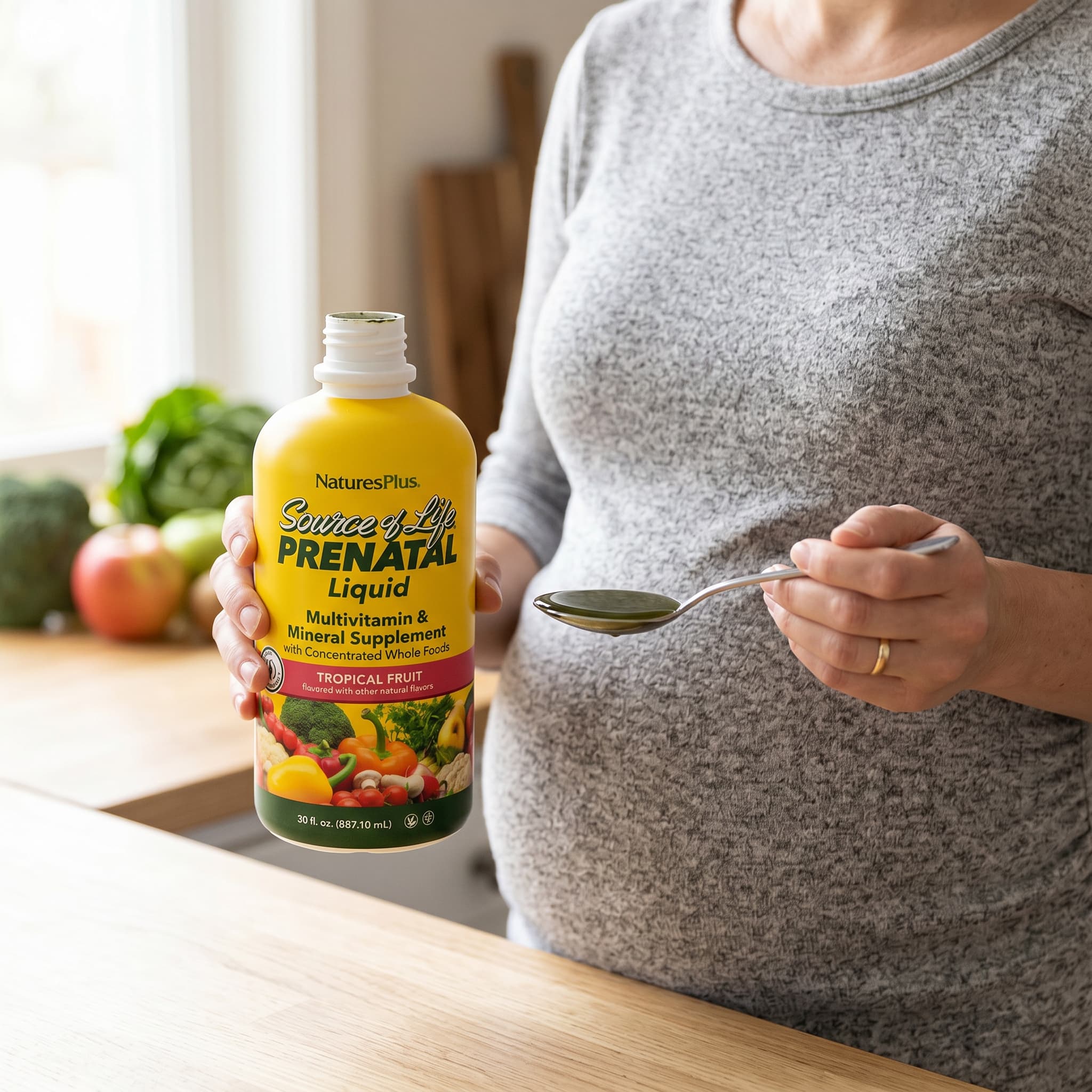 Prenatal жидкость NaturesPlus, 30 fl oz (887.10 ml) — фото 5