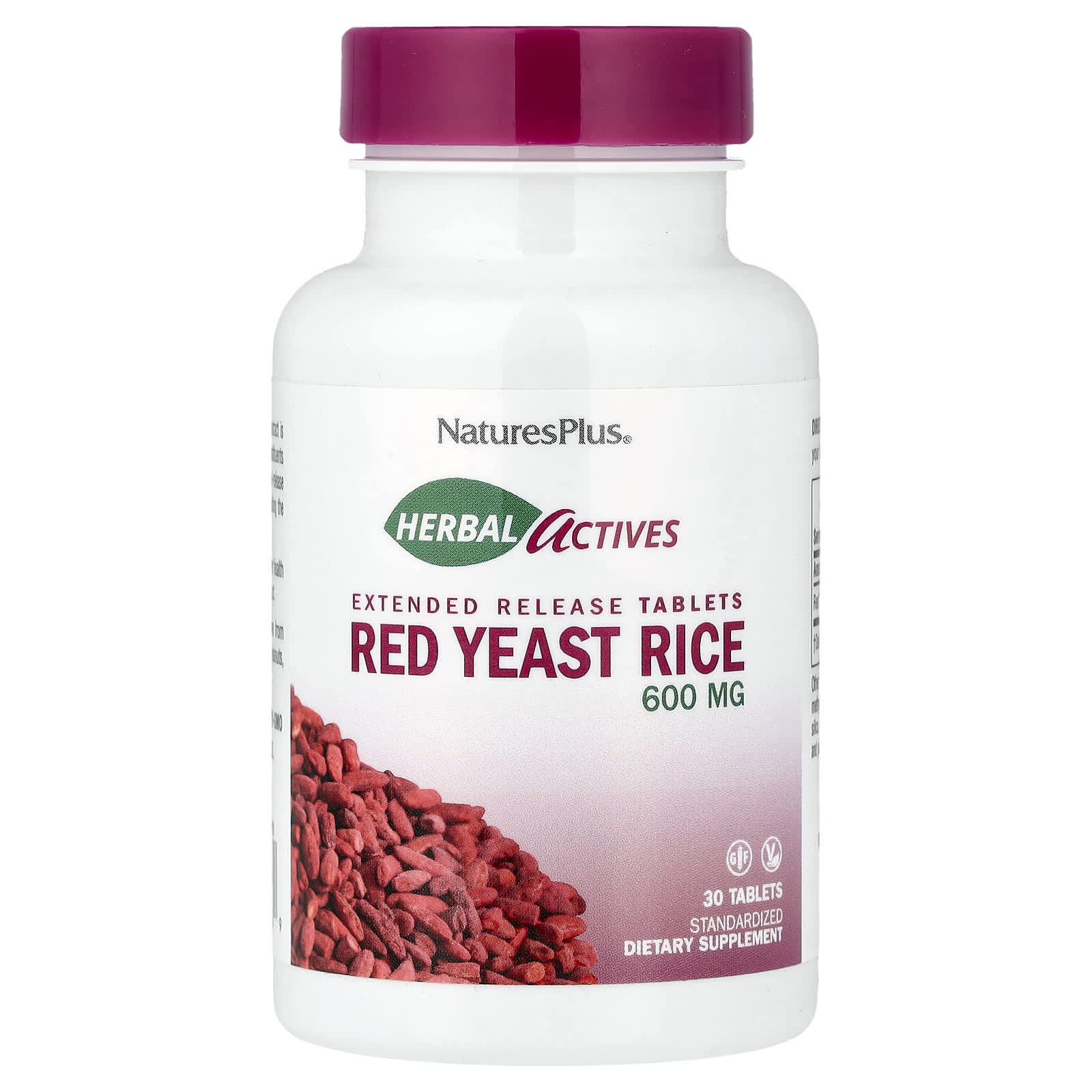 Рис NaturesPlus Herbal Actives Red Yeast, 600 мг, 30 таблеток