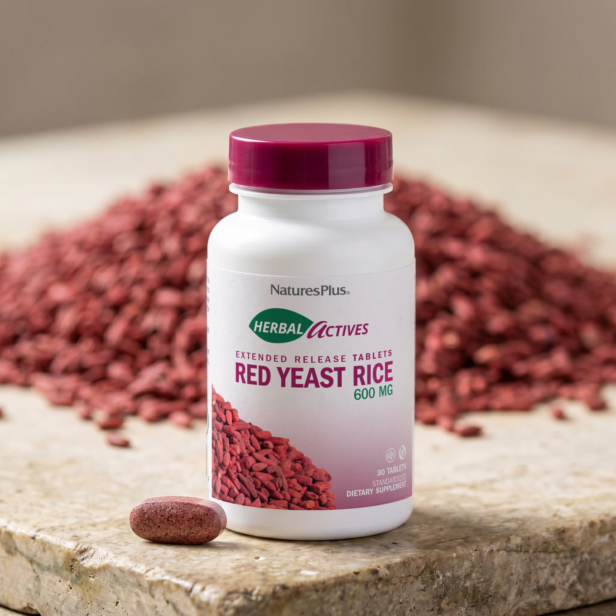 Рис NaturesPlus Herbal Actives Red Yeast, 600 мг, 30 таблеток — фото 5