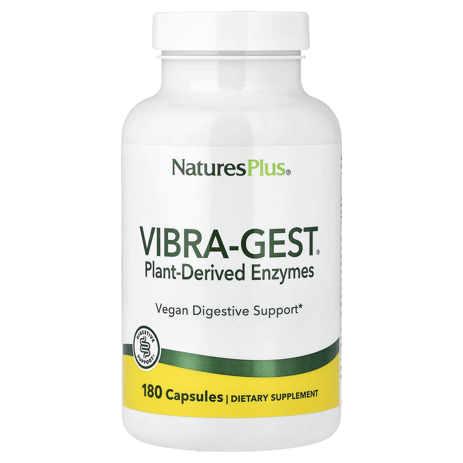 Ферменты NaturesPlus Vibra-Gest® Plant-Derived, 180 капсул