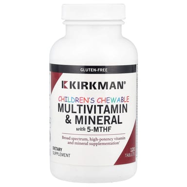 Детские жевательные мультивитамины Kirkman Labs & Mineral with 5-MTHF, 120 таблеток