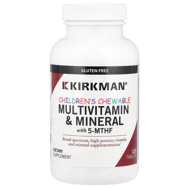 Фото товара: Детские жевательные мультивитамины Kirkman Labs & Mineral with 5-MTHF, 120 таблеток