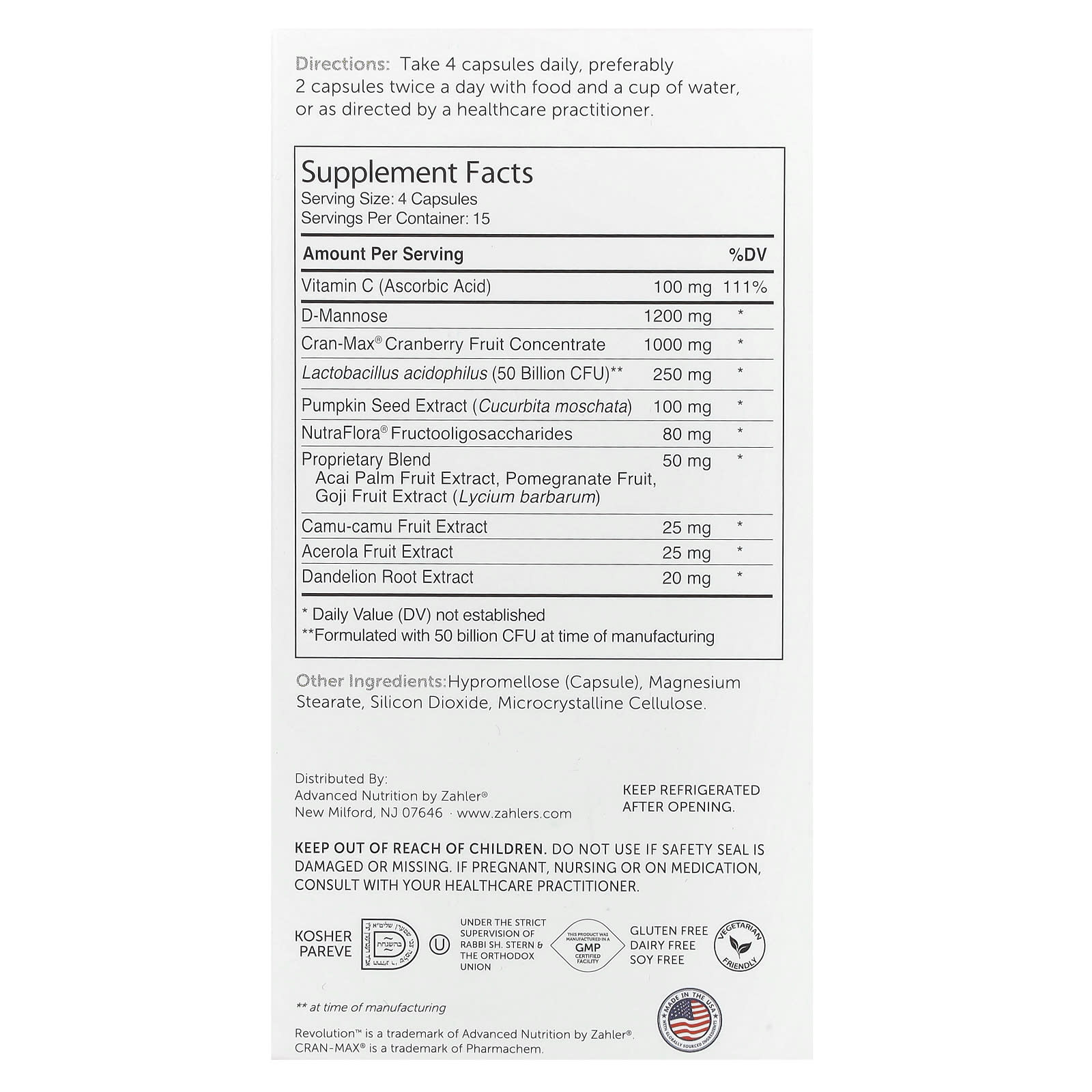 Комплекс Zahler Revolution Complete Urinary Tract, 60 капсул — фото 2
