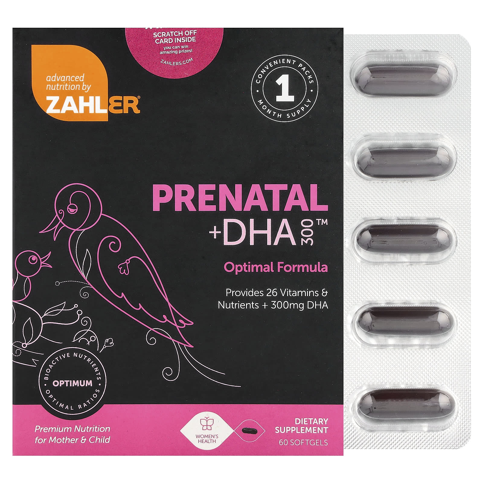 DHA Zahler Prenatal 300™, 180 мягких капсул