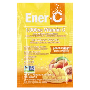Мультивитамины Ener-C Bubbly Drink Mix Peach Mango, оттенок 30 Packets, 9.64 г, смесь для напитка