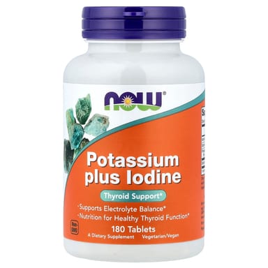 Калий NOW Foods Plus Iodine, 180 таблеток