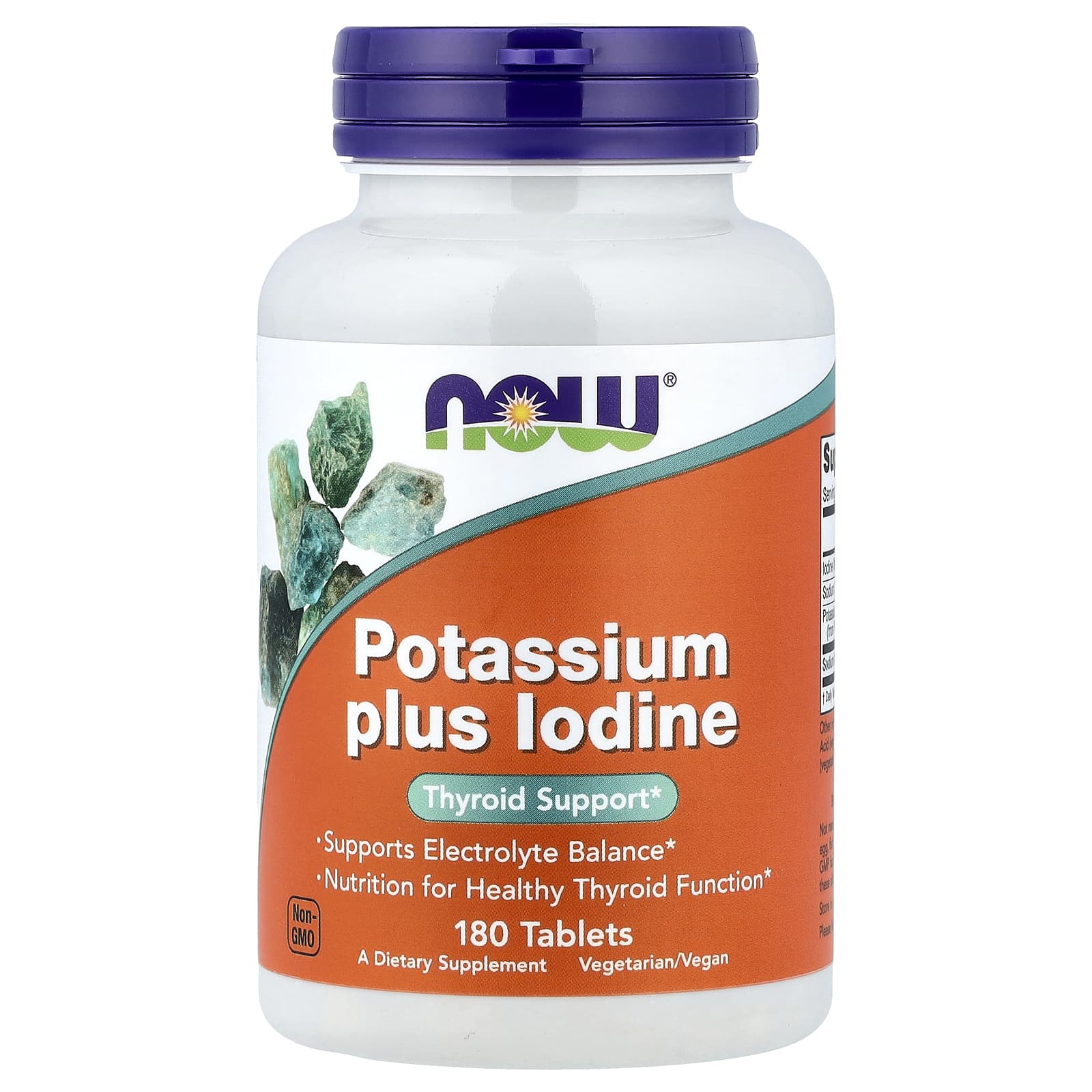 Калий NOW Foods Plus Iodine, 180 таблеток