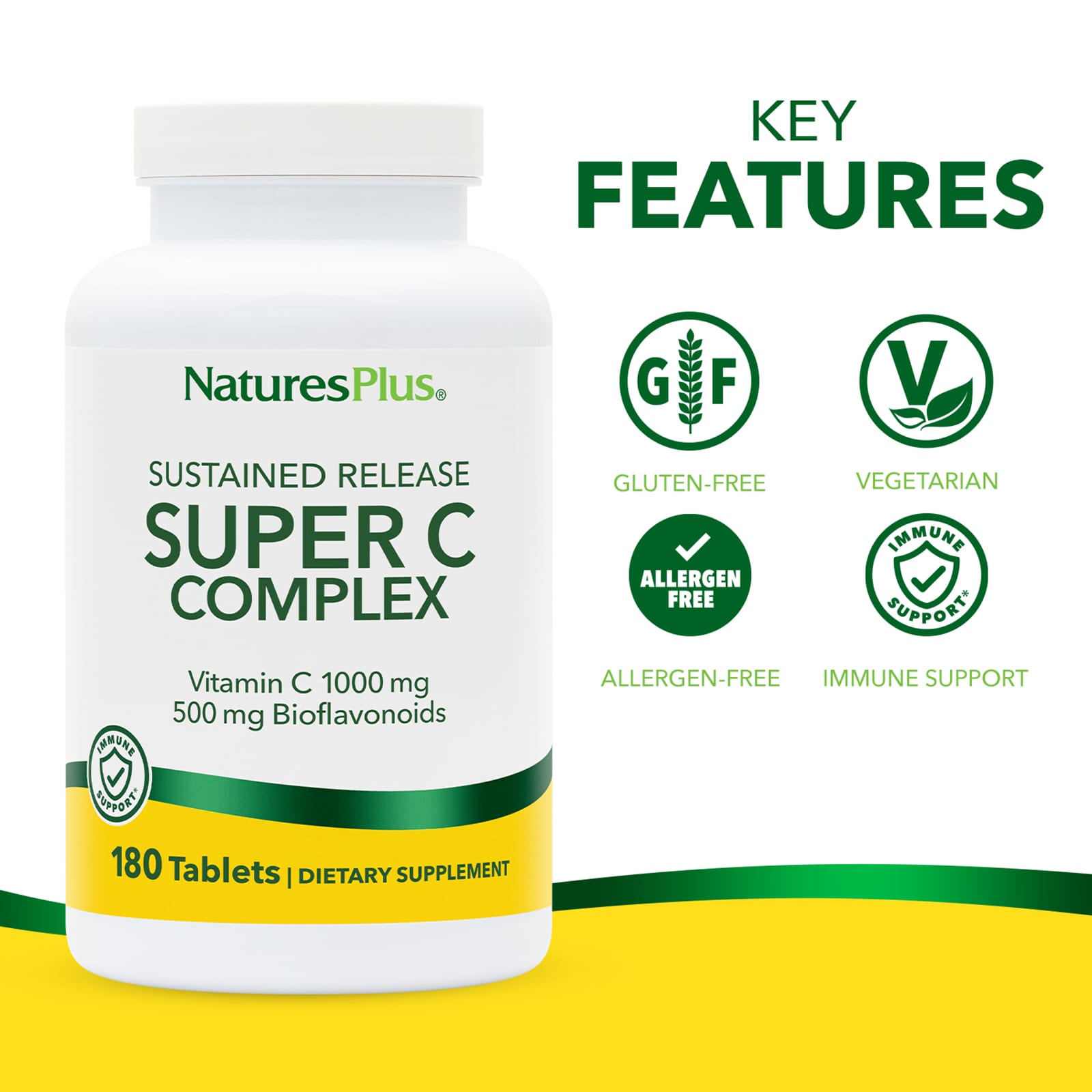 Комплекс NaturesPlus Super C, пролонгированное высвобождение, 180 таблеток — фото 3