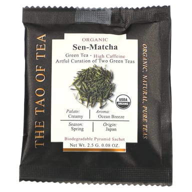 Зеленый чай The Tao of Tea Organic Sen Matcha, оттенок 15 Pyramid Sachets, 37.5 г