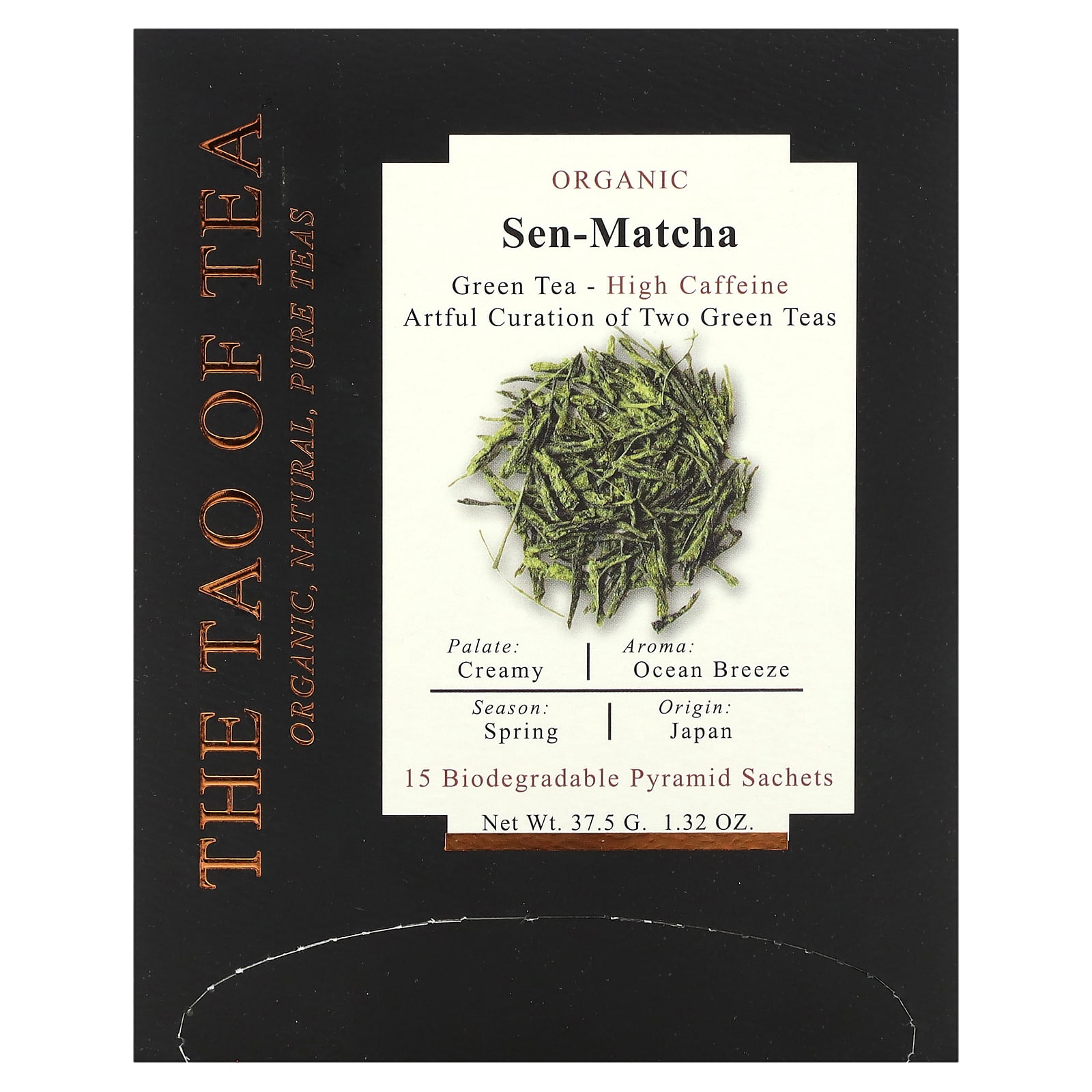 Зеленый чай The Tao of Tea Organic Sen Matcha, оттенок 15 Pyramid Sachets, 37.5 г — фото 2