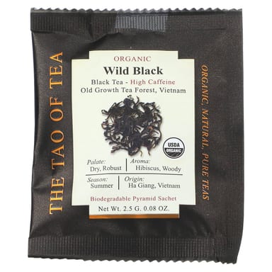 Чай The Tao of Tea Organic Black Wild Black, оттенок 15 Pyramid Sachets, 37.5 г