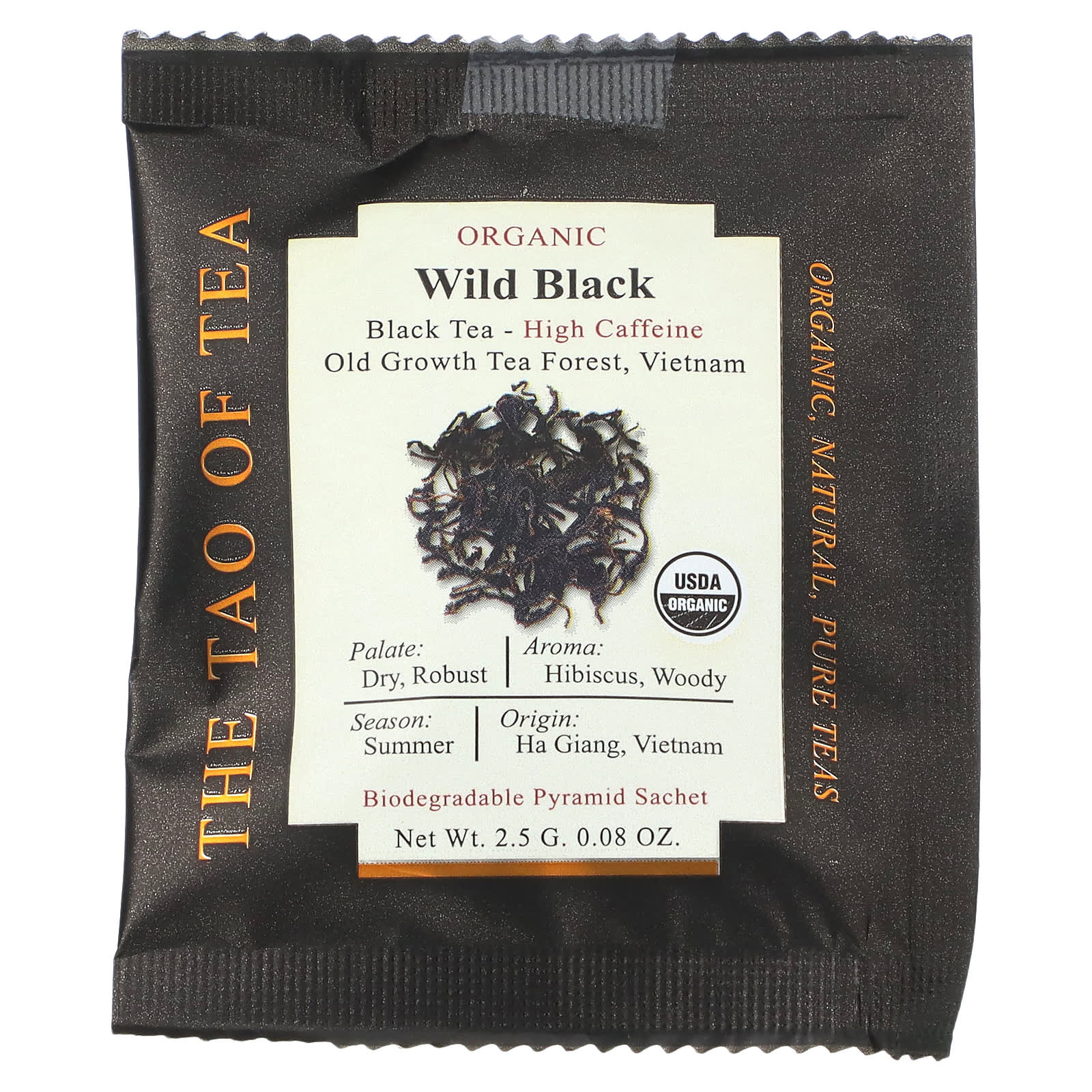 Чай The Tao of Tea Organic Black Wild Black, оттенок 15 Pyramid Sachets, 37.5 г