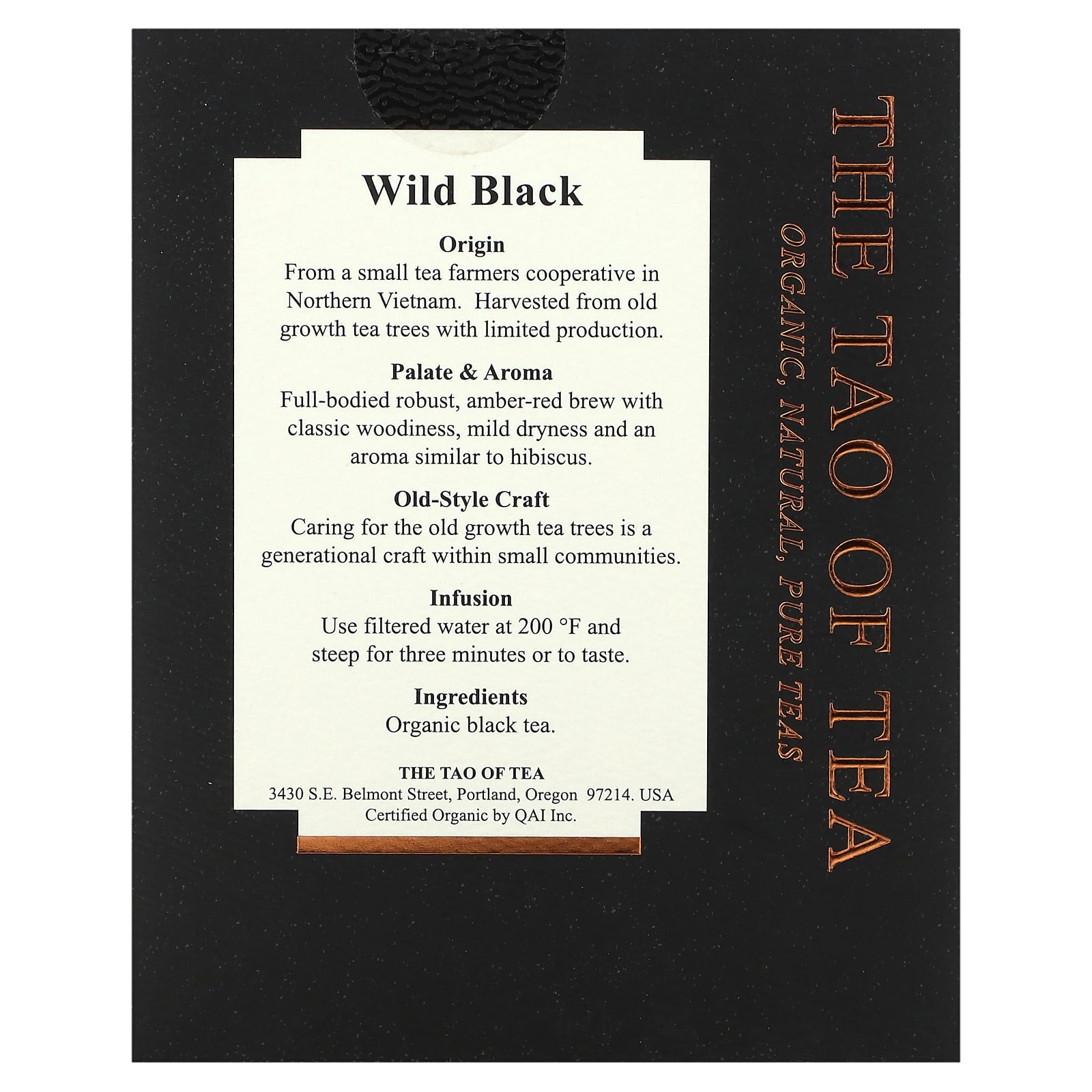 Чай The Tao of Tea Organic Black Wild Black, оттенок 15 Pyramid Sachets, 37.5 г — фото 3