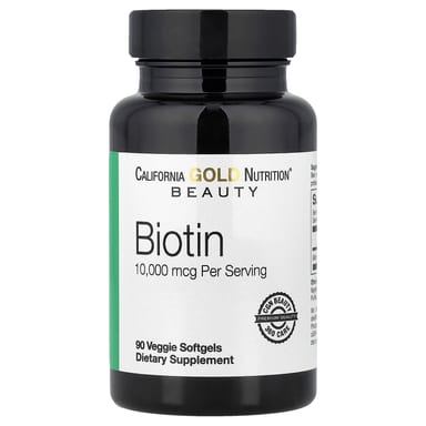 Биотин California Gold Nutrition 90 Veggie, 10000 мкг, мягкие капсулы