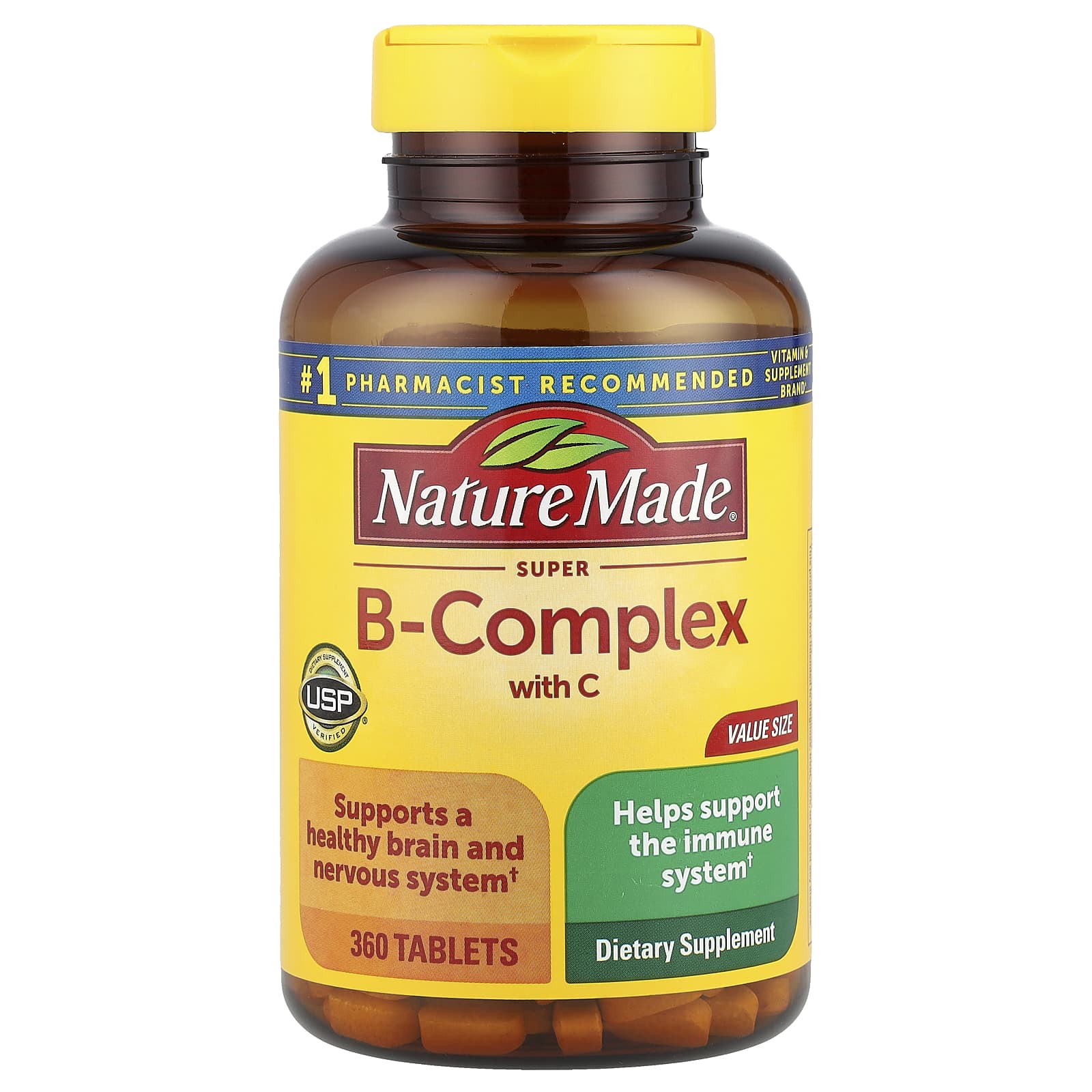 Комплекс витаминов B Nature Made Super- with Vitamin C, 360 таблеток
