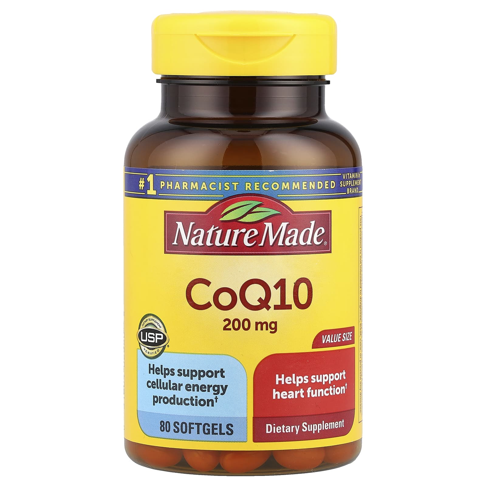Коэнзим Q10 Nature Made, 200 мг, 80 мягких капсул