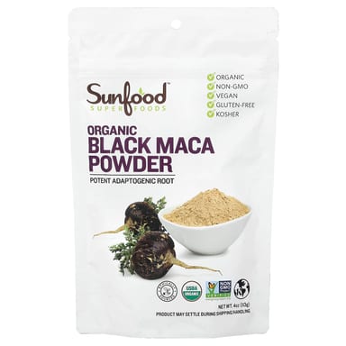 Порошок Sunfood Organic Black Maca, 113 г