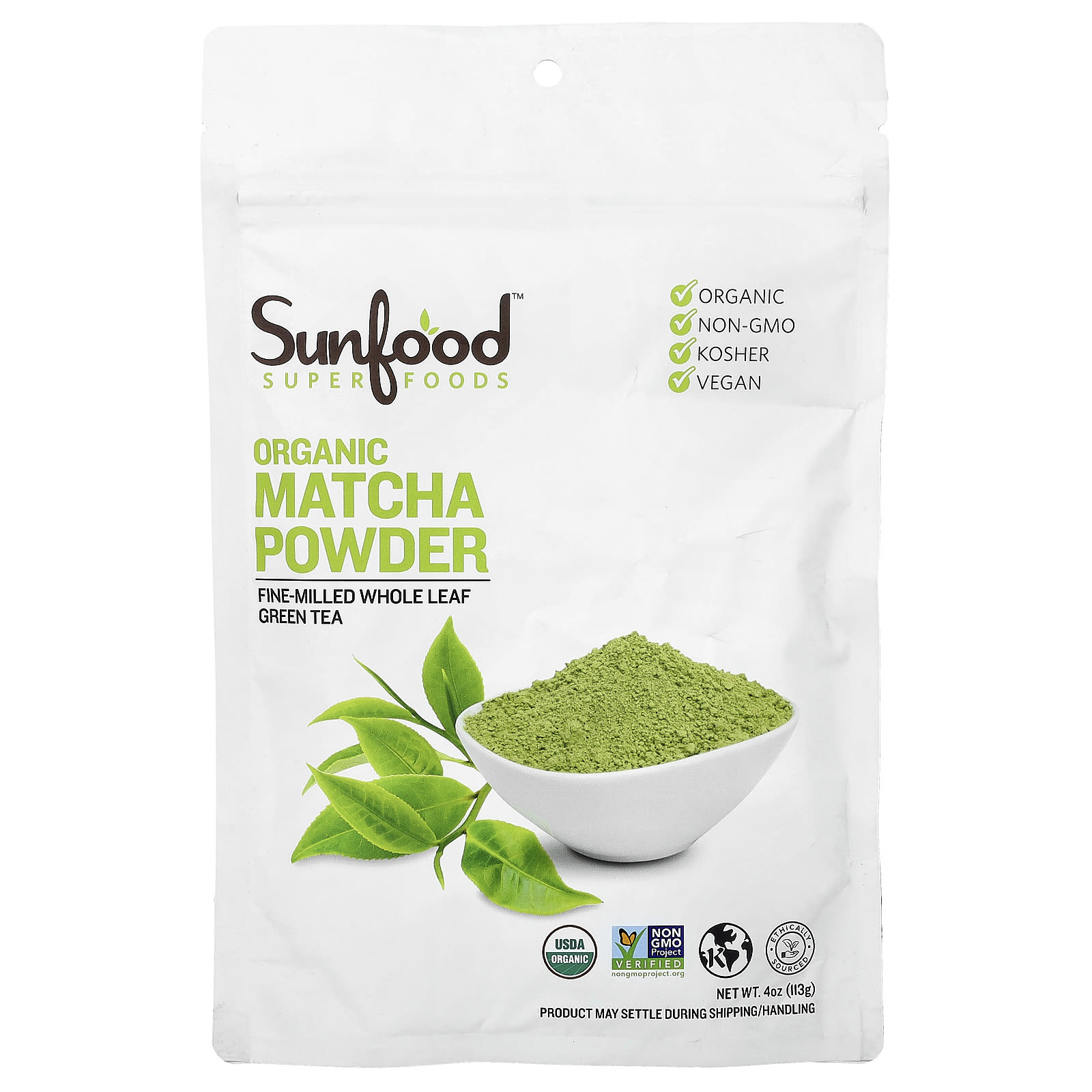 Порошок Sunfood Superfoods Organic Matcha, 113 г
