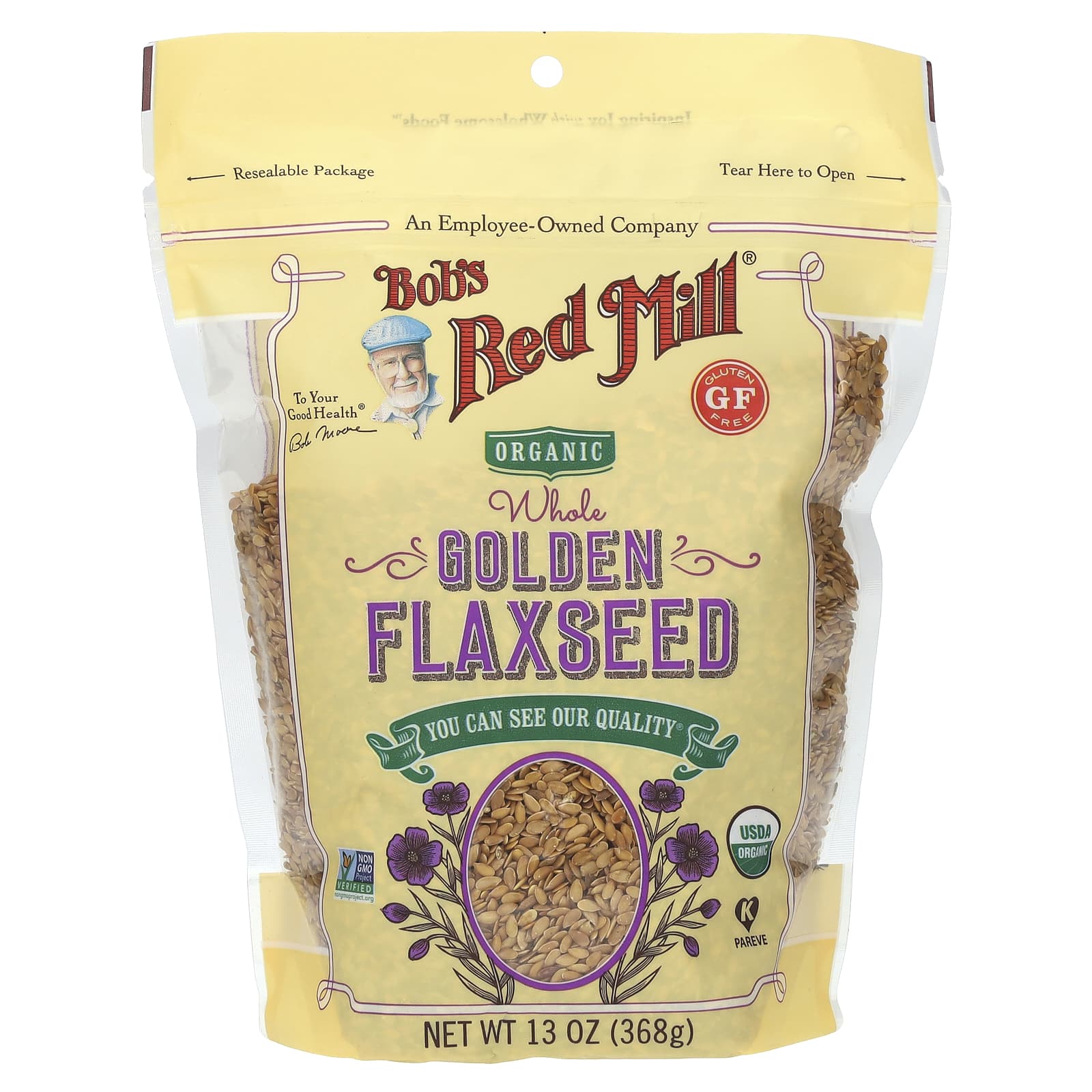 Цельное органическое льняное семя Bob's Red Mill, 368 г