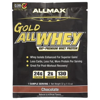 Сывороточный протеин ALLMAX GOLD ALLWHEY® 100% Premium, вкус Chocolate, 32 г