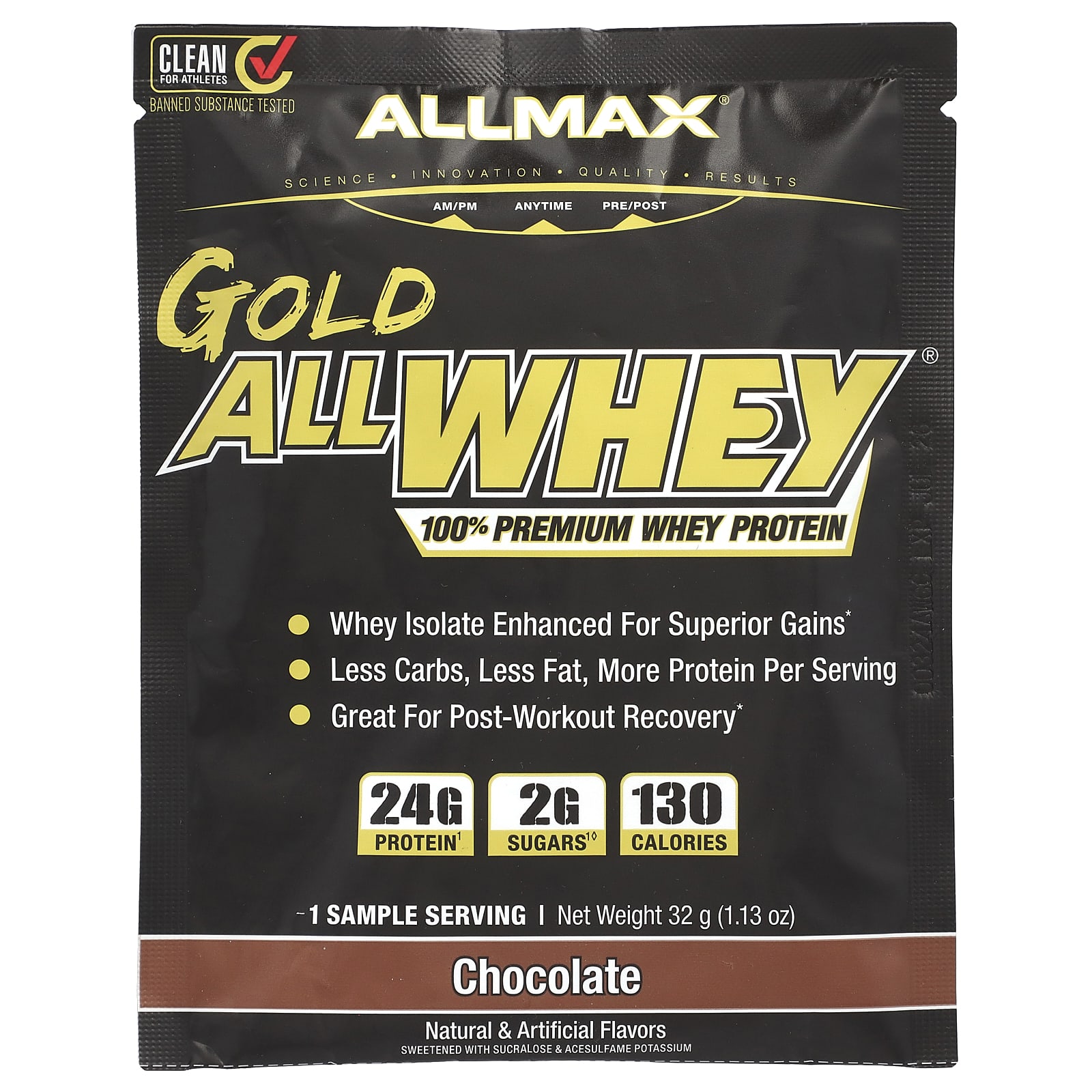 Сывороточный протеин ALLMAX GOLD ALLWHEY® 100% Premium, вкус Chocolate, 32 г