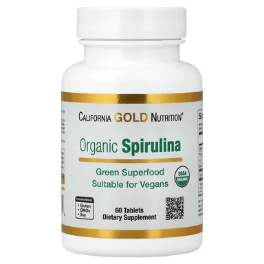 Фото товара: Спирулина California Gold Nutrition Organic, 500 мг, 60 таблеток